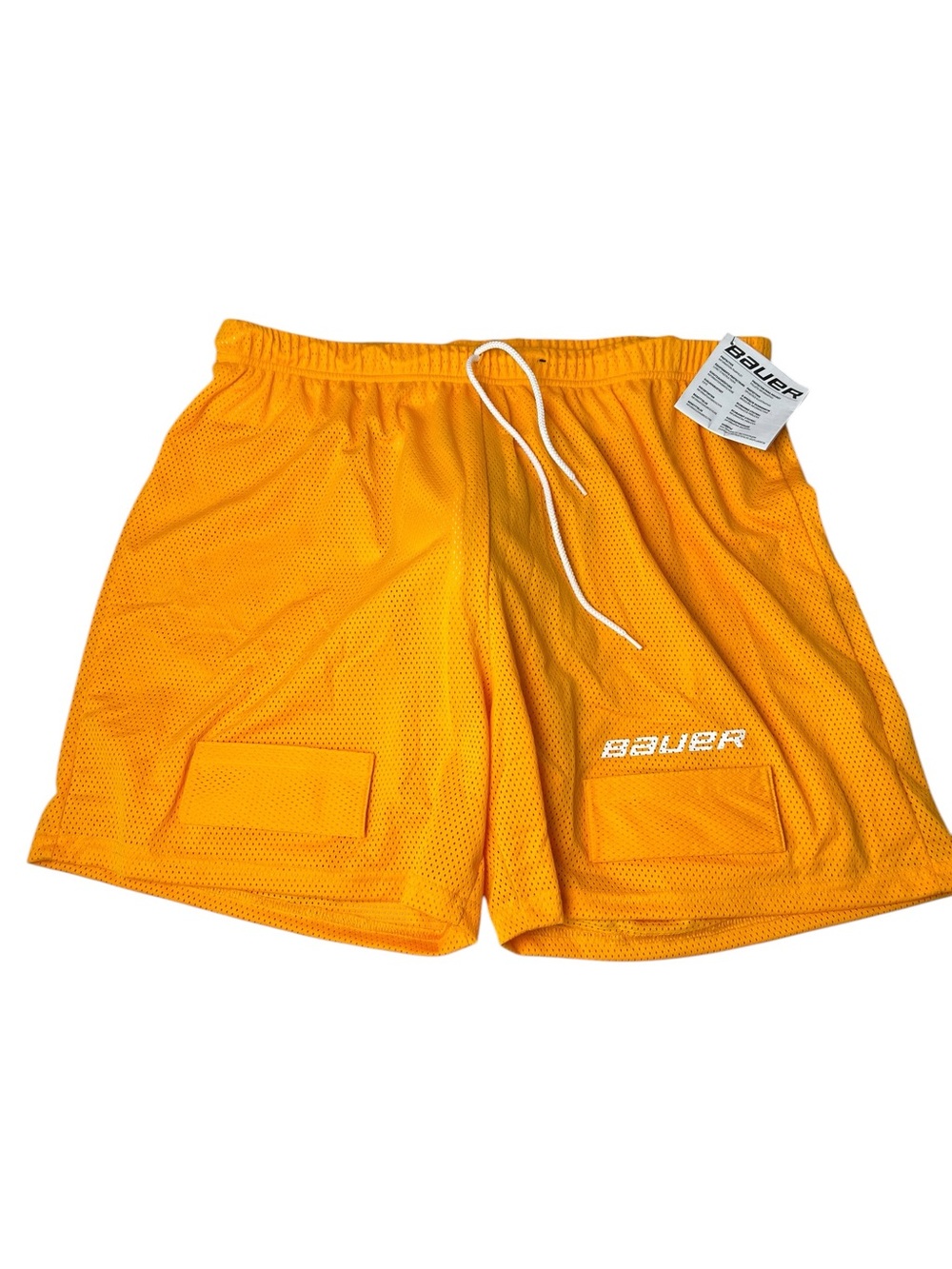 Bauer Hockey Jock Men’s NEW Protective Orange Athletic Mesh Size XL Shorts
